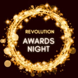 Revolution Awards Night - gold glitter ring on a dark background
